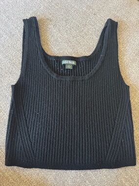 wild fable Black Ribbed Scoop Neck Knit Tank